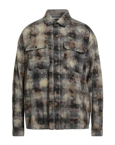 PALM ANGELS PALM ANGELS MAN SHIRT KHAKI SIZE 42 COTTON, POLYESTER