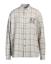 Palm Angels Man Shirt Light Grey Size 40 Rayon, Polyester In Grey