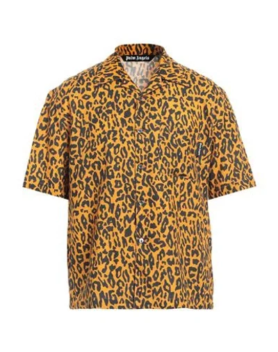 PALM ANGELS PALM ANGELS MAN SHIRT ORANGE SIZE 42 LINEN, COTTON