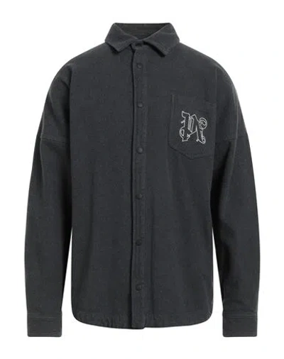 PALM ANGELS PALM ANGELS MAN SHIRT CHARCOAL SIZE 38 COTTON, POLYESTER