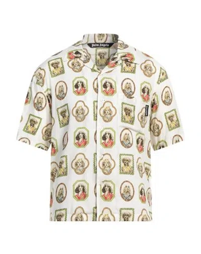 Palm Angels Man Shirt White Size 40 Viscose, Polyester