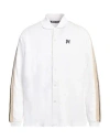 Palm Angels Pa Monogram-print Linen Shirt In White