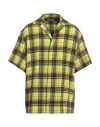 Palm Angels Man Shirt Yellow Size 40 Cotton, Polyester In Yellow