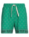 Palm Angels Paisley Print Swim Shorts In Green