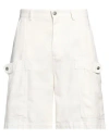 Palm Angels Lyocell-cotton Blend Cargo Shorts In White