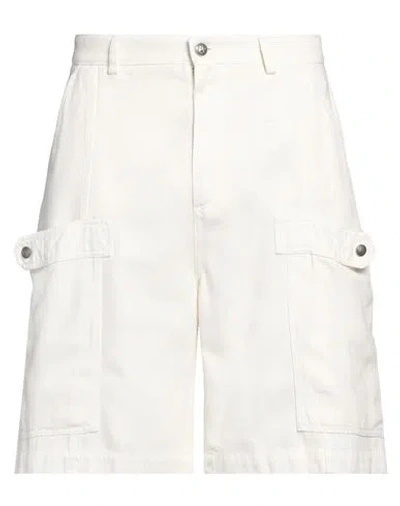 Palm Angels Lyocell-cotton Blend Cargo Shorts In White