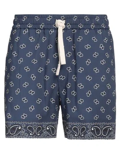 PALM ANGELS PALM ANGELS MAN SHORTS & BERMUDA SHORTS NAVY SIZE 36 VISCOSE, COTTON