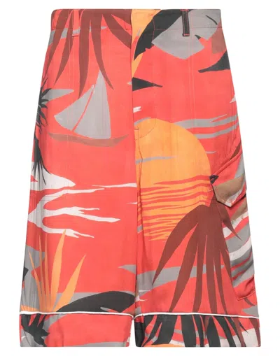 PALM ANGELS PALM ANGELS MAN SHORTS & BERMUDA SHORTS TOMATO RED SIZE L VISCOSE