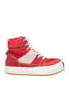 Palm Angels Man Sneakers Red Size 10 Leather, Textile Fibers