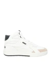 Palm Angels University Logo-print Leather And Suede High-top Trainers In White