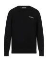 Palm Angels Cotton Oversize Crew Neck Sweatshirt In Black