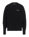 Palm Angels Cotton Oversize Crew Neck Sweatshirt In Black