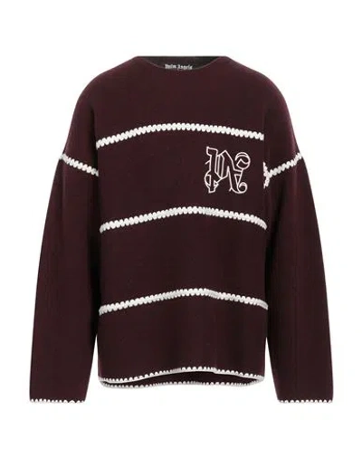 Palm Angels Man Sweater Burgundy Size L Wool, Polyamide, Viscose, Merino Wool, Polyester