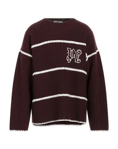 PALM ANGELS PALM ANGELS MAN SWEATER BURGUNDY SIZE S WOOL, POLYAMIDE, VISCOSE, MERINO WOOL, POLYESTER