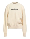 Palm Angels Logo-embroidered Wool-blend Jumper In White