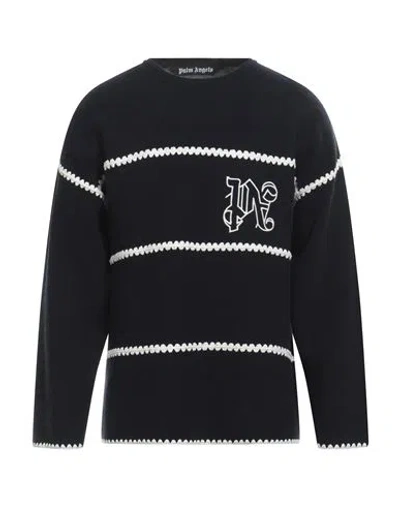 PALM ANGELS PALM ANGELS MAN SWEATER MIDNIGHT BLUE SIZE L WOOL, POLYAMIDE, VISCOSE, MERINO WOOL, POLYESTER