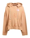 Palm Angels Man Sweatshirt Apricot Size S Cotton, Elastane In Orange