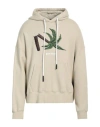 Palm Angels Man Sweatshirt Beige Size L Cotton, Elastane, Viscose, Polyester