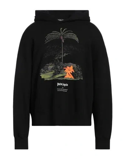PALM ANGELS PALM ANGELS MAN SWEATSHIRT BLACK SIZE L COTTON, ELASTANE, POLYESTER