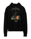 Palm Angels Enzo Graphic Print Hoodie With Ribbed Finish In Black