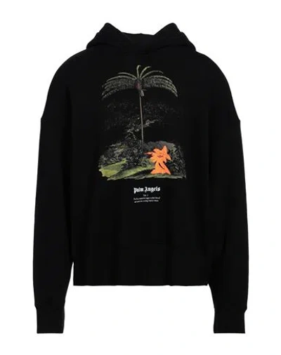PALM ANGELS PALM ANGELS MAN SWEATSHIRT BLACK SIZE L COTTON, ELASTANE, POLYESTER