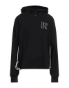 Palm Angels Cotton Monogram Hoodie With Drawstrings In Black