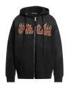 Palm Angels Man Sweatshirt Black Size L Cotton, Polyester, Leather In Black