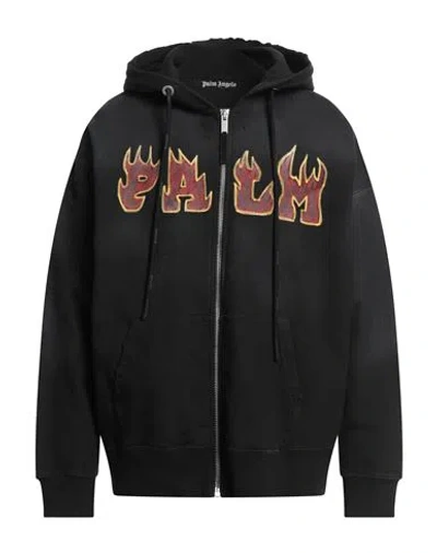 Palm Angels Man Sweatshirt Black Size L Cotton, Polyester, Leather