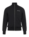 Palm Angels Black High Neck Sweatshirt With Logo Lettering On The Front In Wool Blend Man In Black