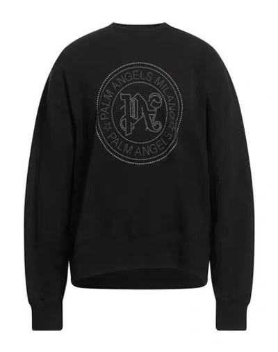 PALM ANGELS PALM ANGELS MAN SWEATSHIRT BLACK SIZE M COTTON, ELASTANE, ALUMINUM