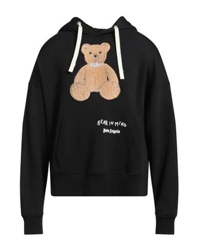 Palm Angels Man Sweatshirt Black Size M Cotton, Elastane, Polyester, Wool, Acrylic