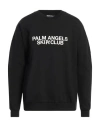 Palm Angels Black Cotton Oversize Sweatshirt In Black