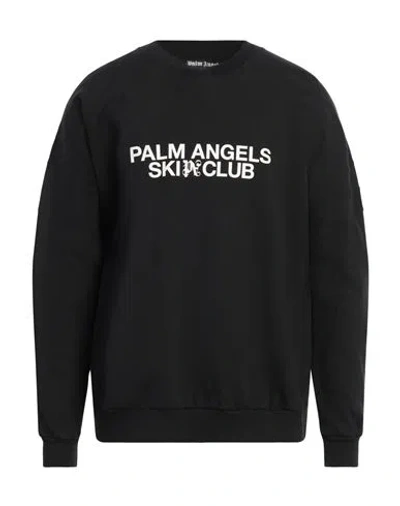PALM ANGELS PALM ANGELS MAN SWEATSHIRT BLACK SIZE L COTTON, SILICONE