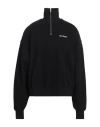 Palm Angels Black Quarter Zip Sweatshirt In Black