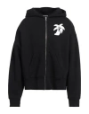 Palm Angels Logo-print Zip-up Hoodie In Black
