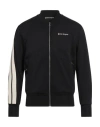 Palm Angels Black High Neck Sweatshirt With Logo Lettering On The Front In Wool Blend Man In Black