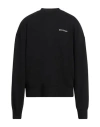 Palm Angels Cotton Oversize Crew Neck Sweatshirt In Black