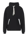 Palm Angels Relaxed-fit Cotton Hoodie With Contrasting Drawstrings In Black