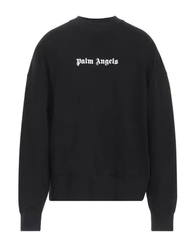 Palm Angels Man Sweatshirt Black Size Xl Cotton, Elastane In Brown