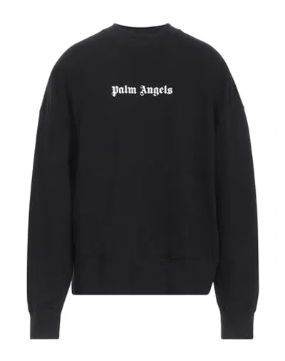 PALM ANGELS PALM ANGELS MAN SWEATSHIRT BLACK SIZE L COTTON, ELASTANE