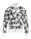 Palm Angels Zip-up Sweatshirt With Palms Print In Black