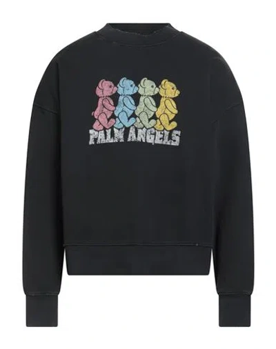 Palm Angels Multicolor Bears Crewneck Sweatshirt In Black