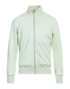 Palm Angels Logo-embroidered Zip-up Sweatshirt In Green