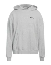 Palm Angels Embroidered-logo Hoodie In Grey