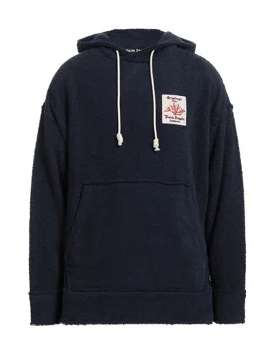 Palm Angels Man Sweatshirt Midnight Blue Size 38 Cotton, Polyester