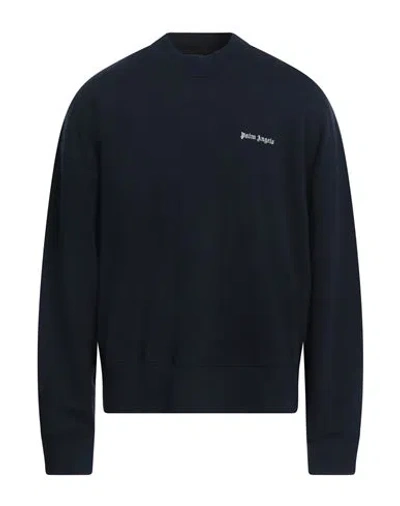 PALM ANGELS PALM ANGELS MAN SWEATSHIRT NAVY SIZE L COTTON, ELASTANE, POLYESTER
