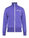 Palm Angels Man Sweatshirt Purple Size S Polyester, Elastane In Blue