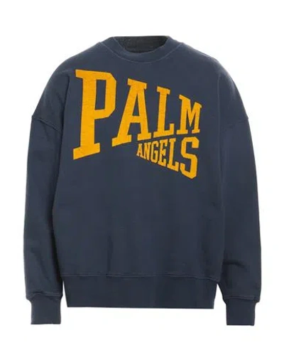 Palm Angels Man Sweatshirt Slate Blue Size L Cotton