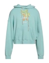 Palm Angels Man Sweatshirt Turquoise Size Xs Cotton, Elastane In Blue