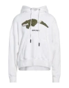 Palm Angels Man Sweatshirt White Size S Cotton, Elastane, Wool, Acrylic, Polyester In White